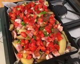 Une image de l'étape 9 de Pommes de terre au lard, poivrons et tomates.