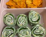 A picture of step 6 of Cajun turkey pinwheels.