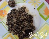 A picture of step 3 of Black and White Sesame Laddoos.