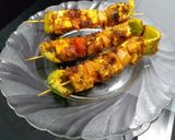A picture of step 5 of Lehsuni Paneer Tikka / Spicy Cottage Cheese Skewers.