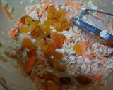 A picture of step 5 of Carrot Oatmeal Muffins with flax seeds.