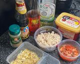A picture of step 1 of Kimchi fried rice (Pork).