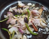 A picture of step 1 of Peshawari sprouted chana masala.