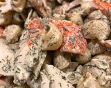 A picture of step 4 of Imitation Crabmeat Pasta Salad.