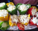 A picture of step 3 of Stuffed bell peppers with leftovers.