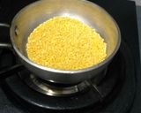 A picture of step 1 of Chakkara or Sweet Pongal.