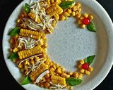 A picture of step 3 of South indian cheese butter corn chat.