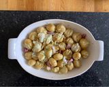 A picture of step 2 of Smashed potatoes.