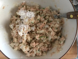 Puré de zapallo 🎃 con croquetas de atún 🐟