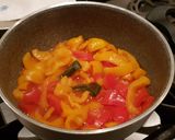 A picture of step 2 of Stir Fried Peppers aka Italian Peperonata light version.