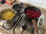 Salsa de betarraga/remolachapara fideos 🍝 (incluye alternativa vegana)