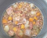 A picture of step 5 of Crock pot leftover bone in ham lentil soup.