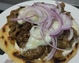 Foto del paso 9 de la receta: Arepa🫓con berenjenas tatemadas🍆agridulces🍯con queso🧀🥛🧄