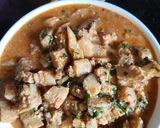 A picture of step 3 of Peanut banana curry.