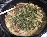 Une image de l'étape 11 de Tagliatelles au poulet tomates et sauce roquefort.