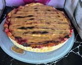 Une image de l'étape 5 de Tarte au flan rhubarbe framboises.