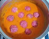 A picture of step 6 of Lamb Keftas in Tomato and Shawarma Sauce.