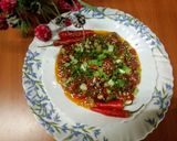 A picture of step 5 of Chilli prawns 🌶️🦐.