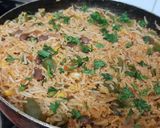 A picture of step 5 of Mexican rice.