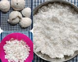 A picture of step 1 of Fresh Coconut Laddoo. (Basant Panchmi Special).