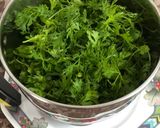 A picture of step 2 of Coriander Coconut Chutney (Karnataka Special Coconut Chutney).
