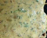 A picture of step 1 of Besan cheela sabzi or vegetarian fish.
