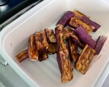 Une image de l'étape 11 de Aubergines chinoises, poivron vert et piments rouges marinés grillés à la plancha.