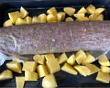 A picture of step 7 of Meatloaf with a Greek touch.