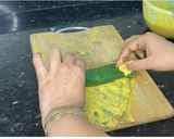 A picture of step 8 of Patra / Alu Vadi.