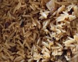 A picture of step 7 of Sindhi pulav.