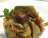 Foto del paso 6 de la receta: Cabeza de lomo de cerdo 🐷 con setas y alcachofas 🍽️🍄