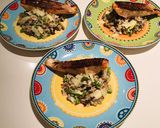 รูปขั้นตอนการทำที่ 7 ของ ริซอตโต้เห็ดหน่อไม้ฝรั่งกับแซลมอนย่าง(Risotto)