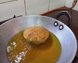 A picture of step 3 of Quinoa flour masala puri.