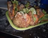 A picture of step 9 of Doughboys with veggies.