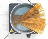 A picture of step 3 of Healthy Spaghetti Carbonara.