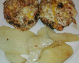 Foto del paso 4 de la receta: Champiñones rellenos de pechuga de pollo picante con patatas al horno