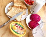 Hình bước làm 1 của món Bánh mỳ áp chảo với bơ