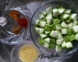 A picture of step 1 of Ridge gourd- moong dal subzi.