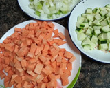Foto del paso 1 de la receta: Tortilla de boniato, puerro y calabacín