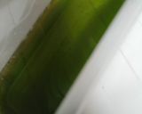 A picture of step 1 of 3 color custard jelly.