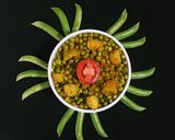 A picture of step 8 of Ghugni or Aloo Matar (no onion garlic).