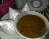 A picture of step 11 of Mashed rice with miyan kubewa.