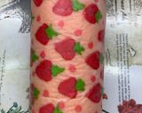 A picture of step 8 of Three layer Strawberry 🍓 Swiss roll.