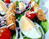 Foto del paso 4 de la receta: Ensalada de espinacas con cherry, pollo y huevo