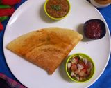 A picture of step 4 of Schezwan pav bhaji dosa.