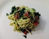 A picture of step 3 of Fresh Taglierini with Spinach and Sun-Dried Tomatoes.