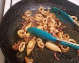 A picture of step 5 of Baby Squid (preparing and dry frying).