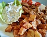 Gyros hús tzatzikivel, sült krumplival recept fázis 5 fotója