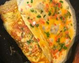 A picture of step 3 of Heart shaped Korean rolled omlette canapé.