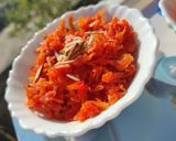 A picture of step 6 of Gajar ka halwa or Carrot pudding.